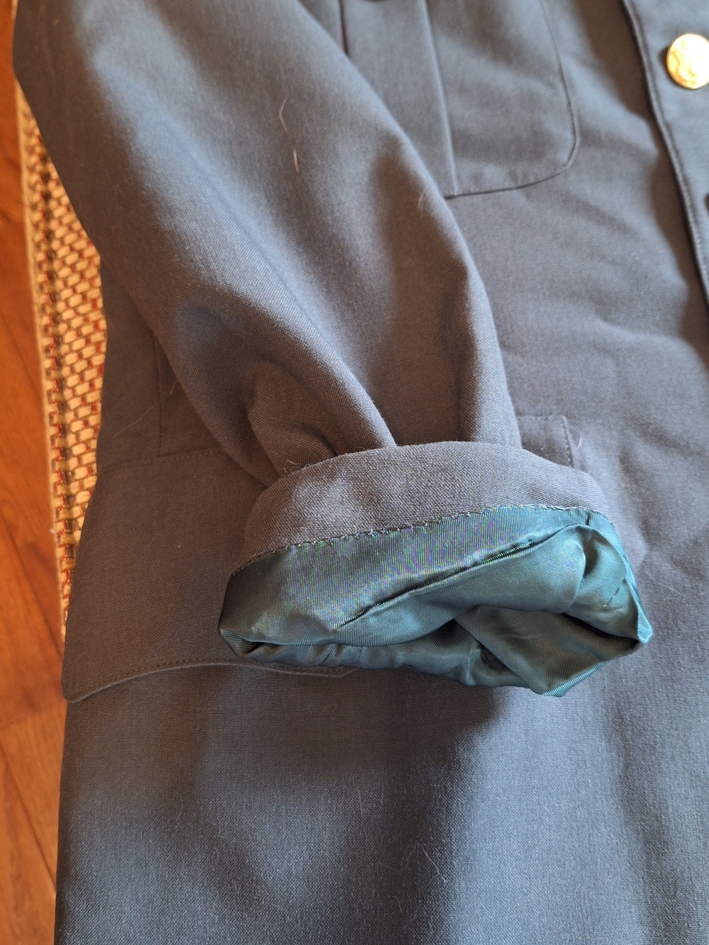 Men's Military Army Dark Green Dress Jacket with Gold Buttons - Picture 7 of 11